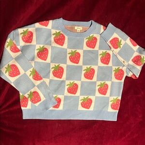 Debut Blue and Pink Strawberry Sweater
